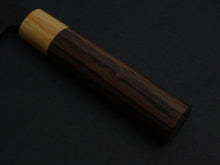 Load image into Gallery viewer, TSUNEHISA AOGAMI SUPER CORE STAINLESS CLAD TSUCHIME KUROUCHI SANTOKU 170MM ROSEWOOD HANDLE