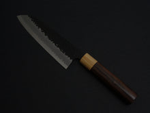 Load image into Gallery viewer, TSUNEHISA AOGAMI SUPER CORE STAINLESS CLAD TSUCHIME KUROUCHI SANTOKU 170MM ROSEWOOD HANDLE