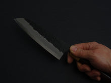 Load image into Gallery viewer, KICHIJI AOGAMI SUPER KUROUCHI NASHIJI SANTOKU 170MM ROSEWOOD HANDLE*