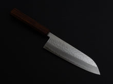 Load image into Gallery viewer, MASUTANI VG-1 GOLD HAMMERED SANTOKU OAK/BAIKOKU HANDLE