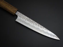 Load image into Gallery viewer, OUL SHIROGAMI-1 STAINLESS CLAD HAMMERED PETTY 135MM BLACK OAK HANDLE