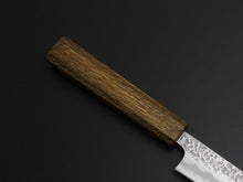Load image into Gallery viewer, OUL SHIROGAMI-1 STAINLESS CLAD HAMMERED PETTY 135MM BLACK OAK HANDLE