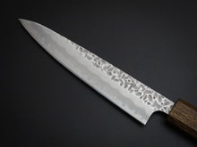 Load image into Gallery viewer, OUL SHIROGAMI-1 STAINLESS CLAD HAMMERED PETTY 135MM BLACK OAK HANDLE