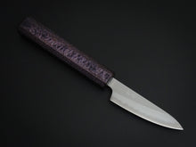 Load image into Gallery viewer, KICHIJI SHIROGAMI-1 STAINLESS CLAD PARING 80MM URUSHI/LACQUERED OCTAGONAL OAK HANDLE*