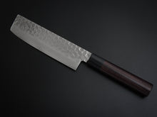 Load image into Gallery viewer, KICHIJI VG-10 33 LAYER HAMMERED DAMASCUS NAKIRI KNIFE ROSEWOOD HANDLE*