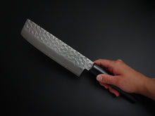 Load image into Gallery viewer, KICHIJI VG-10 33 LAYER HAMMERED DAMASCUS NAKIRI KNIFE ROSEWOOD HANDLE*