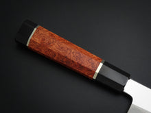 Load image into Gallery viewer, HATSUKOKORO SHIROGAMI-3 HONYAKI GYUTO 240MM WITH KARIN/QUINCE HANDLE FORGED BY SATOSHI NAKAGAWA