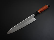 Load image into Gallery viewer, HATSUKOKORO SHIROGAMI-3 HONYAKI GYUTO 240MM WITH KARIN/QUINCE HANDLE FORGED BY SATOSHI NAKAGAWA