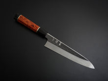 Load image into Gallery viewer, HATSUKOKORO SHIROGAMI-3 HONYAKI GYUTO 210MM WITH KARIN/QUINCE HANDLE FORGED BY SATOSHI NAKAGAWA