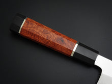 Load image into Gallery viewer, HATSUKOKORO SHIROGAMI-3 HONYAKI GYUTO 210MM WITH KARIN/QUINCE HANDLE FORGED BY SATOSHI NAKAGAWA