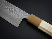 Load image into Gallery viewer, KICHIJI SHIROGAMI-1 / STAINLESS CLAD HAMMERED SANTOKU 165MM OCTAGONAL HANDLE