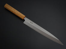 Load image into Gallery viewer, KICHIJI ALL AUS-8 STAINLESS YANAGIBA 240MM OCTAGONAL OAK WOOD HANDLE
