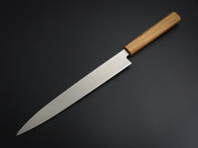 Load image into Gallery viewer, KICHIJI ALL AUS-8 STAINLESS YANAGIBA 270MM OCTAGONAL OAK WOOD HANDLE