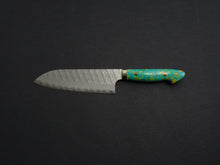 Load image into Gallery viewer, NIGARA SG2 MIGAKI HAMMERED SANTOKU 180MM ACRYLIC HANDLE (BLUE)