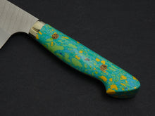 Load image into Gallery viewer, NIGARA SG2 MIGAKI HAMMERED SANTOKU 180MM ACRYLIC HANDLE (BLUE)