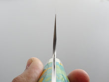 Load image into Gallery viewer, NIGARA SG2 MIGAKI HAMMERED SANTOKU 180MM ACRYLIC HANDLE (BLUE)