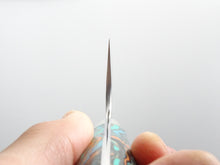 Load image into Gallery viewer, NIGARA SG2 MIGAKI HAMMERED SANTOKU 180MM TURQUOISE HANDLE