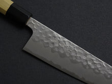 Load image into Gallery viewer, OUL SHIROGAMI 2 STAINLESS CLAD HAMMERED GYUTO 210MM OCTAGONAL MAGNOLIA WOOD HANDLE