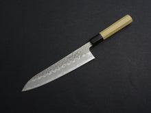 Load image into Gallery viewer, OUL SHIROGAMI 2 STAINLESS CLAD HAMMERED GYUTO 210MM OCTAGONAL MAGNOLIA WOOD HANDLE