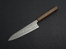 Load image into Gallery viewer, OUL SHIROGAMI-1 STAINLESS CLAD HAMMERED GYUTO 180MM BLACK OAK HANDLE