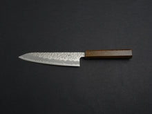 Load image into Gallery viewer, OUL SHIROGAMI-1 STAINLESS CLAD HAMMERED GYUTO 180MM BLACK OAK HANDLE