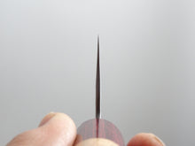 Load image into Gallery viewer, KICHIJI AOGAMI SUPER CORE STAINLESS CLAD TSUCHIME MIGAKI SANTOKU CHERRY WOOD HANDLE