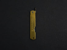 Load image into Gallery viewer, HIGONOKAMI AOGAMI WARIKOMI CRAFT KNIFE MEDIUM SIZE / BRASS HANDLE MADE BY MITSUO