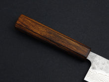 Load image into Gallery viewer, KICHIJI 440C HAMMERED DAMASCUS SANTOKU OAK/BAIKOKU HANDLE