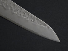 Load image into Gallery viewer, KICHIJI SHIROGAMI-2 STAINLESS CLAD HAMMERED GYUTO 210MM CHERRY WOOD HANDLE