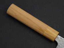 Load image into Gallery viewer, KICHIJI SHIROGAMI-2 STAINLESS CLAD HAMMERED GYUTO 210MM CHERRY WOOD HANDLE