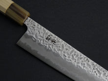 Load image into Gallery viewer, KICHIJI SHIROGAMI-1 / STAINLESS CLAD HAMMERED GYUTO 240MM OCTAGONAL HANDLE