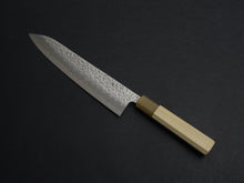 Load image into Gallery viewer, KICHIJI SHIROGAMI-1 / STAINLESS CLAD HAMMERED GYUTO 240MM OCTAGONAL HANDLE