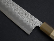 Load image into Gallery viewer, KICHIJI SHIROGAMI-1 / STAINLESS CLAD HAMMERED GYUTO 240MM OCTAGONAL HANDLE