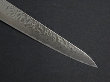 Load image into Gallery viewer, TSUNEHISA AUS-10 HAMMERED DAMASCUS SUJIHIKI 240MM OAK OCTAGONAL HANDLE