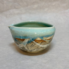 Load image into Gallery viewer, TWO-COLOUR LINE KATAKUCHI MATCHA BOWL (BLUE & WHITE)