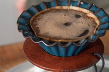 Load image into Gallery viewer, CERAMIC FLARE COFFEE DRIPPER WITH ACACIA WOOD HOLDER**