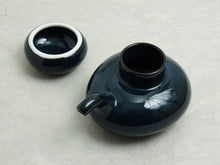 Load image into Gallery viewer, HASAMIYAKI HAKUZANGAMA ISHIKORO SHOYU-SASHI / SOY SAUCE POT NAVY**