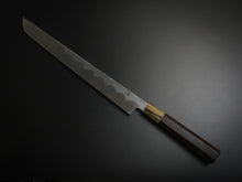 Load image into Gallery viewer, HITOHIRA KIKUCHIYO MANZO AOGAMI-2 SAKIMARU YANAGIBA 300MM EBONY WOOD HANDLE WITH SAYA*