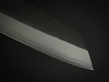 Load image into Gallery viewer, SOZABURO SHIROGAMI-2 STAINLESS CLAD KUROUCHI NASHIJI SANTOKU 165MM OCTAGONAL CHESTNUT HANDLE*