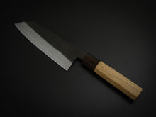 Load image into Gallery viewer, SOZABURO SHIROGAMI-2 STAINLESS CLAD KUROUCHI NASHIJI SANTOKU 165MM OCTAGONAL CHESTNUT HANDLE*