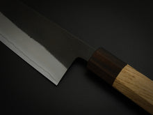 Load image into Gallery viewer, SOZABURO SHIROGAMI-2 STAINLESS CLAD KUROUCHI NASHIJI SANTOKU 165MM OCTAGONAL CHESTNUT HANDLE*