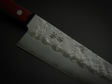 Load image into Gallery viewer, KICHIJI GINSAN NASHIJI SANTOKU KNIFE 180MM RED WINE HANDLE*