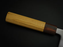 Load image into Gallery viewer, OUL SHIROGAMI-1 STAINLESS CLAD SANOTKU 165MM KEYAKI / ZELKOVA HANDLE