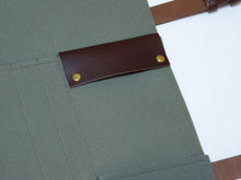 Load image into Gallery viewer, COMO+KATABA HANDMADE HEAVYWEIGHT CANVAS KNIFE ROLL WITH DOUBLE LEATHER FITTINGS AND HANDLE*