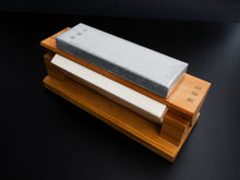 Load image into Gallery viewer, SANYO 3-SIDED WHETSTONE WITH WOODEN STAND
