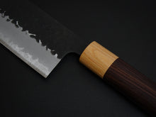 Load image into Gallery viewer, TSUNEHISA AOGAMI SUPER STAINLESS CLAD HAMMERED KUROUCHI NAKIRI 165MM ROSE WOOD HANDLE