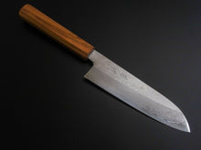 Load image into Gallery viewer, HADO GINSAN DAMASCUS SANTOKU 180MM CHERRY HANDLE FORGED BY SHOGO YAMATSUKA**