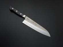 Load image into Gallery viewer, KICHIJI HAMMERED AOGAMI-2 STAINLESS CLAD SANTOKU 180MM*