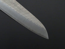 Load image into Gallery viewer, KICHIJI HAMMERED AOGAMI-2 STAINLESS CLAD SANTOKU 180MM*