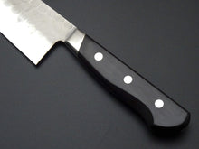 Load image into Gallery viewer, KICHIJI HAMMERED AOGAMI-2 STAINLESS CLAD SANTOKU 180MM*